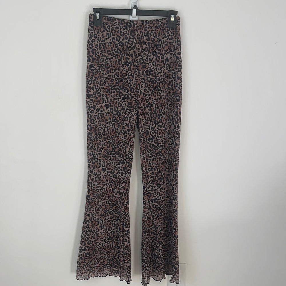 Stretchy Polyester Cheetah Print Pants